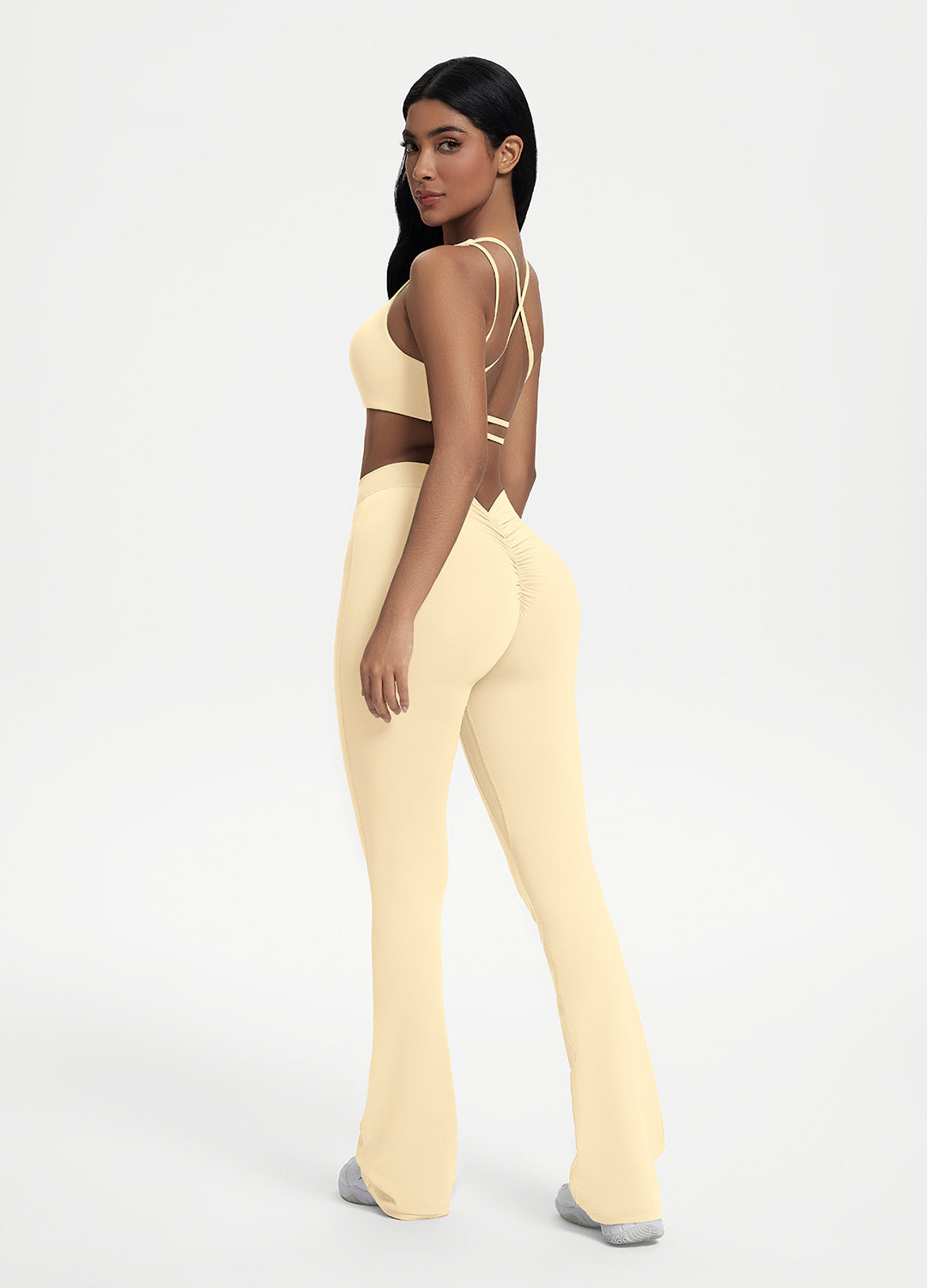 Scrunch Back Flared Leggings
