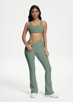 Scrunch Back Flared Leggings