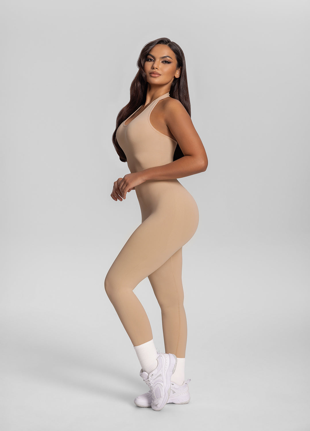 Seamless Halter Tummy-Control Body Shaper Jumpsuit