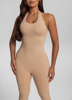 Seamless Halter Tummy-Control Body Shaper Jumpsuit