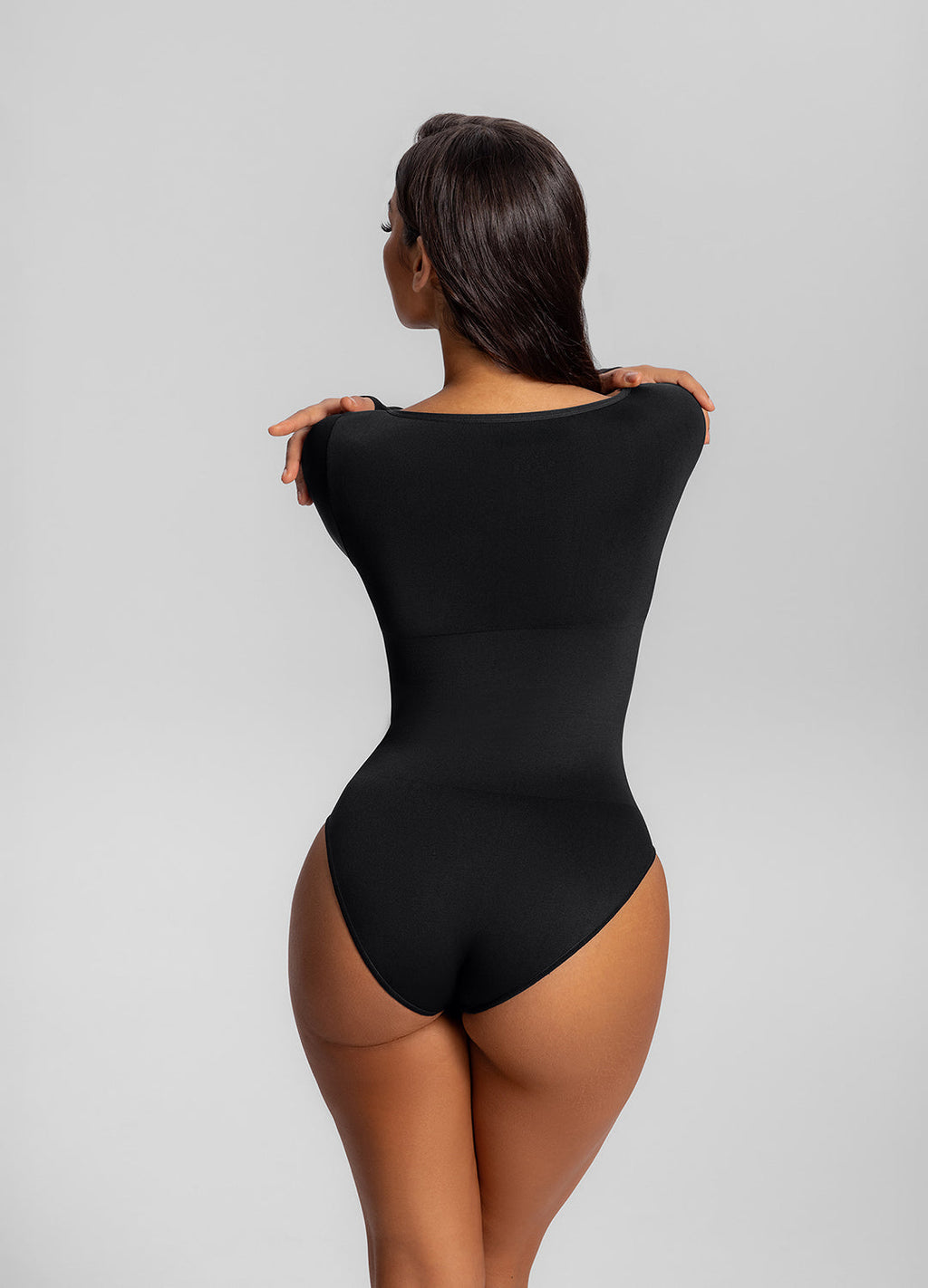 Seamless Long Sleeve Tummy-Control Full Body Shaper Bodysu…