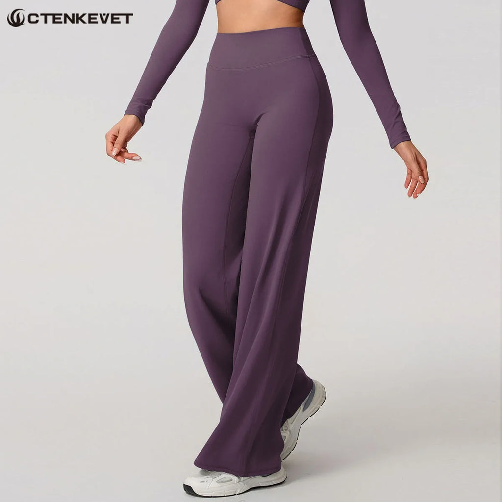 New Summer High Waist Wide-Leg Yoga Joggers Women's Autumn Casual Outdoor Sweatpants Female Straight Tracksuit Bottoms