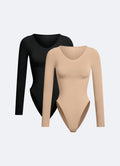 Seamless Long Sleeve Tummy-Control Full Body Shaper Bodysu…