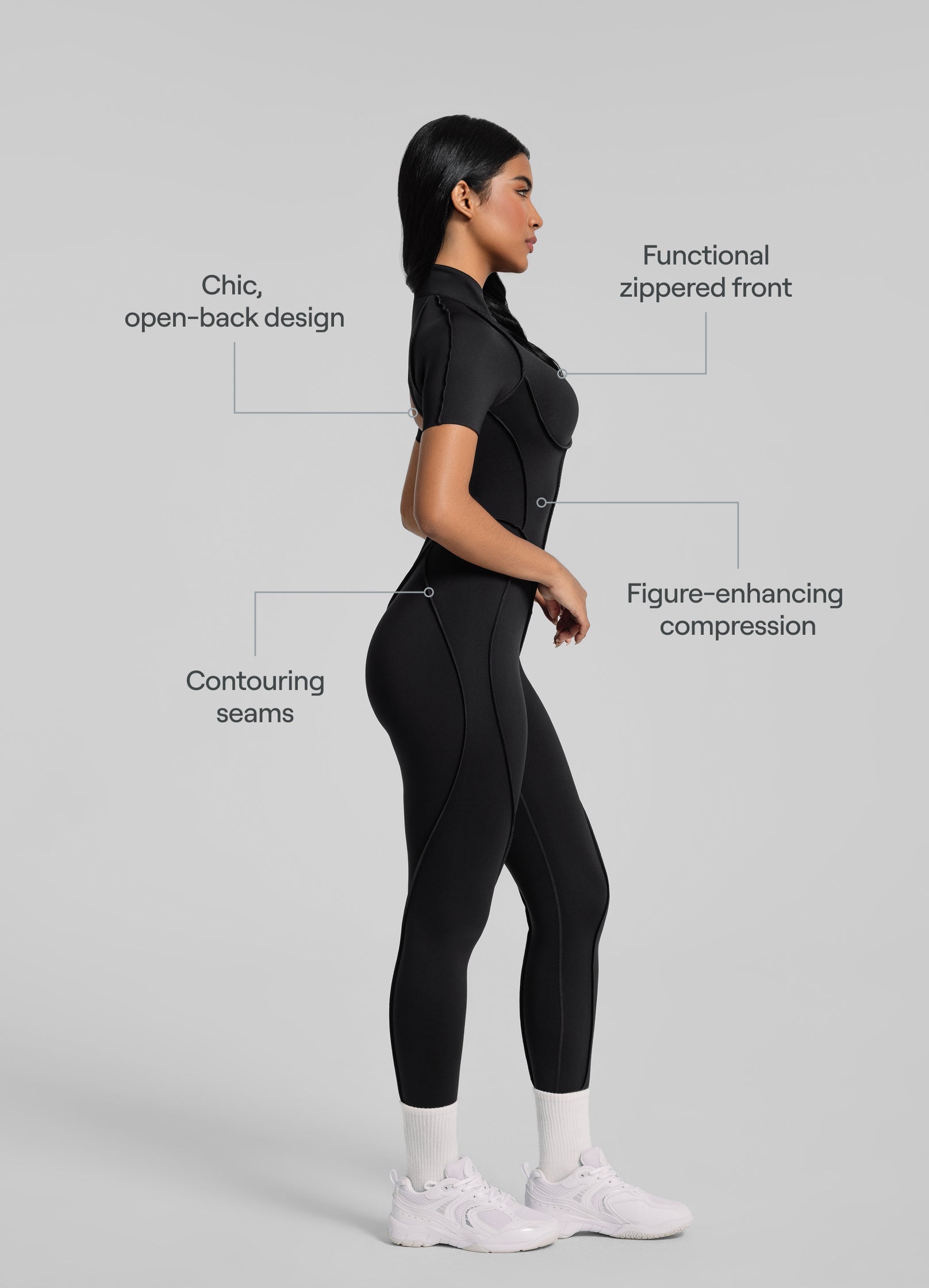 Short Sleeve Full-Length Catsuit