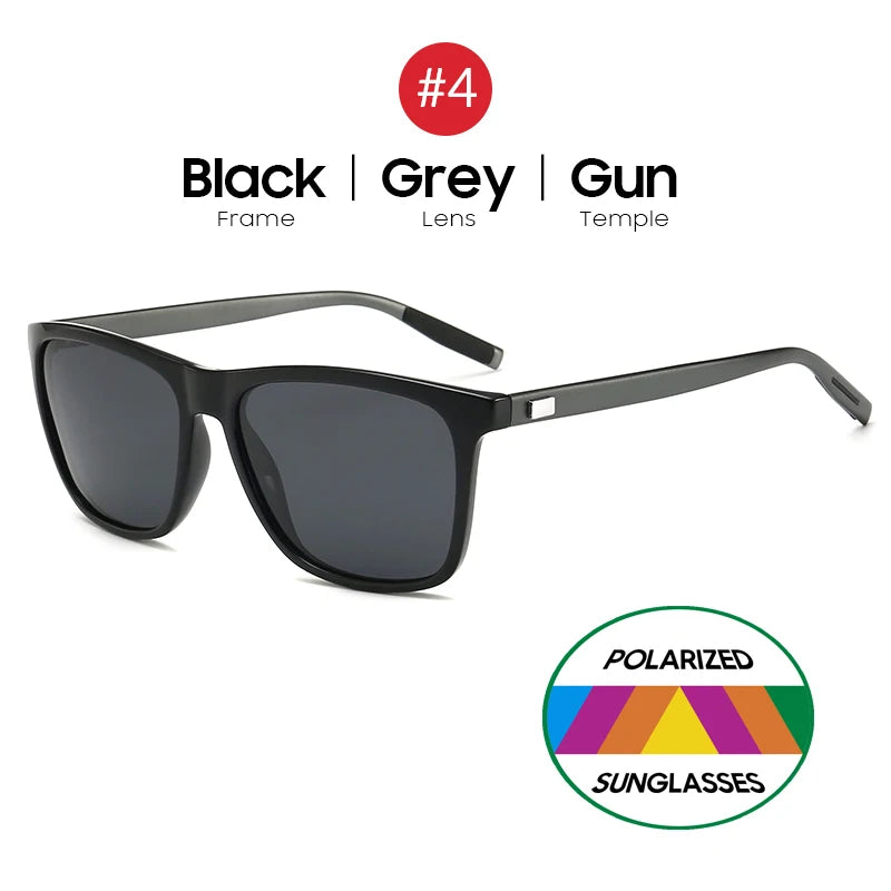 Luxury Square Polarized Blue Mirror Sunglasses