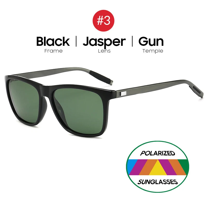 Luxury Square Polarized Blue Mirror Sunglasses