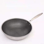 Stainless steel frying pan with non-stick coating for effortless cooking