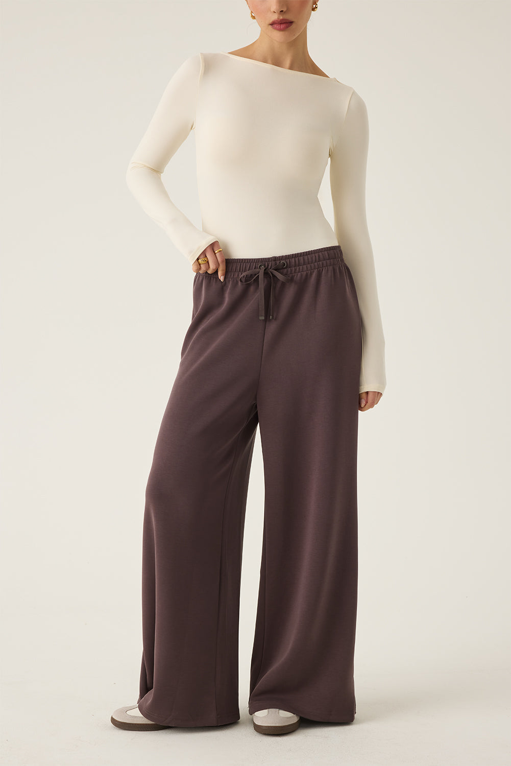 Wide Leg Track Bottom