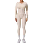 Yoga Sports Fitness Jumpsuits Sets Pants Women's Hip-lifting One-piece Open Back Long-sleeved Outdoors Workout Gym Yoga Bodysuit