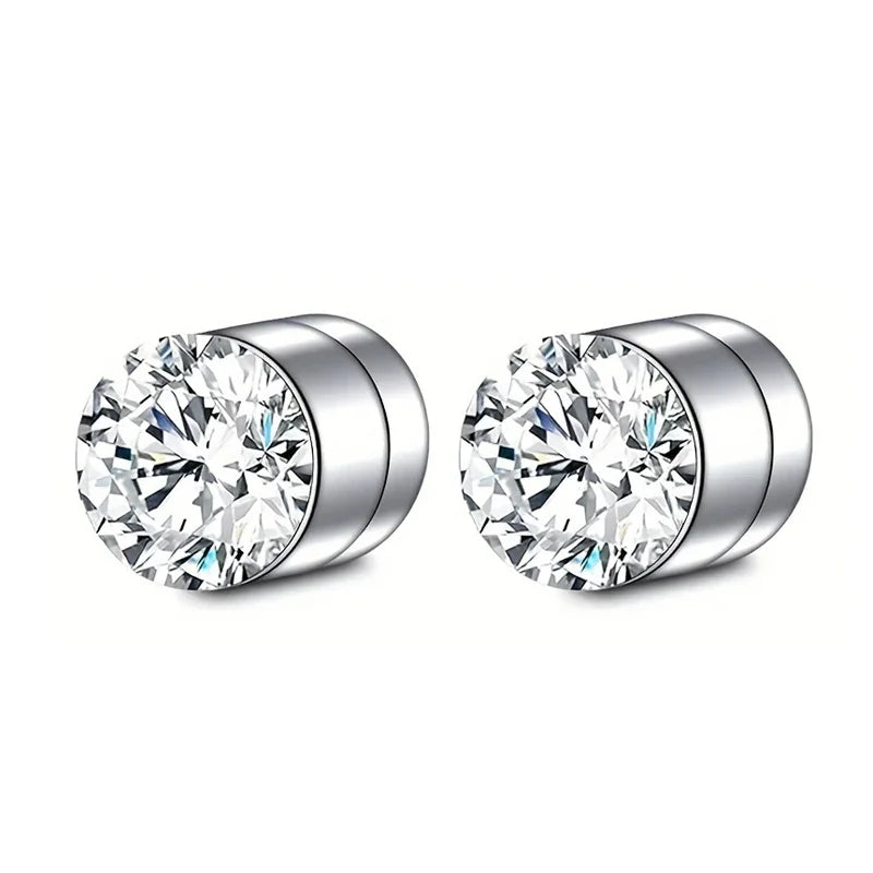 Crystal Magnetic Ear Stud Clip Earrings