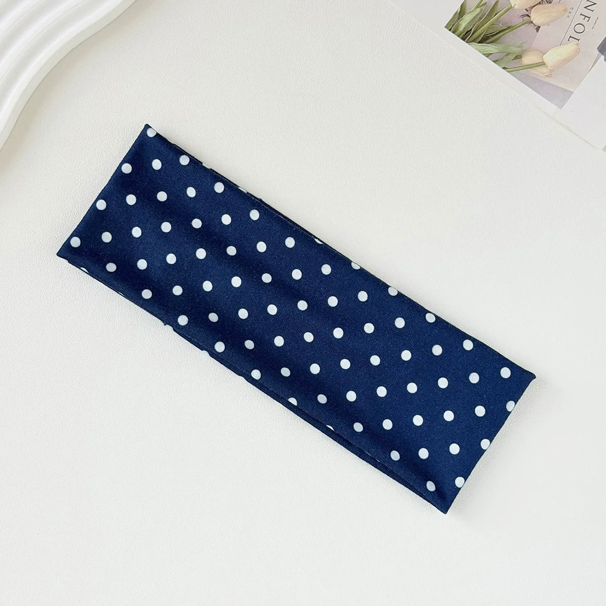 Y2K Retro Boho Breeze Wind Dot Stretch Women's Hairbands Korean Ins Fashion Wide Headbands Yoga Sports Dating Hair Accessories