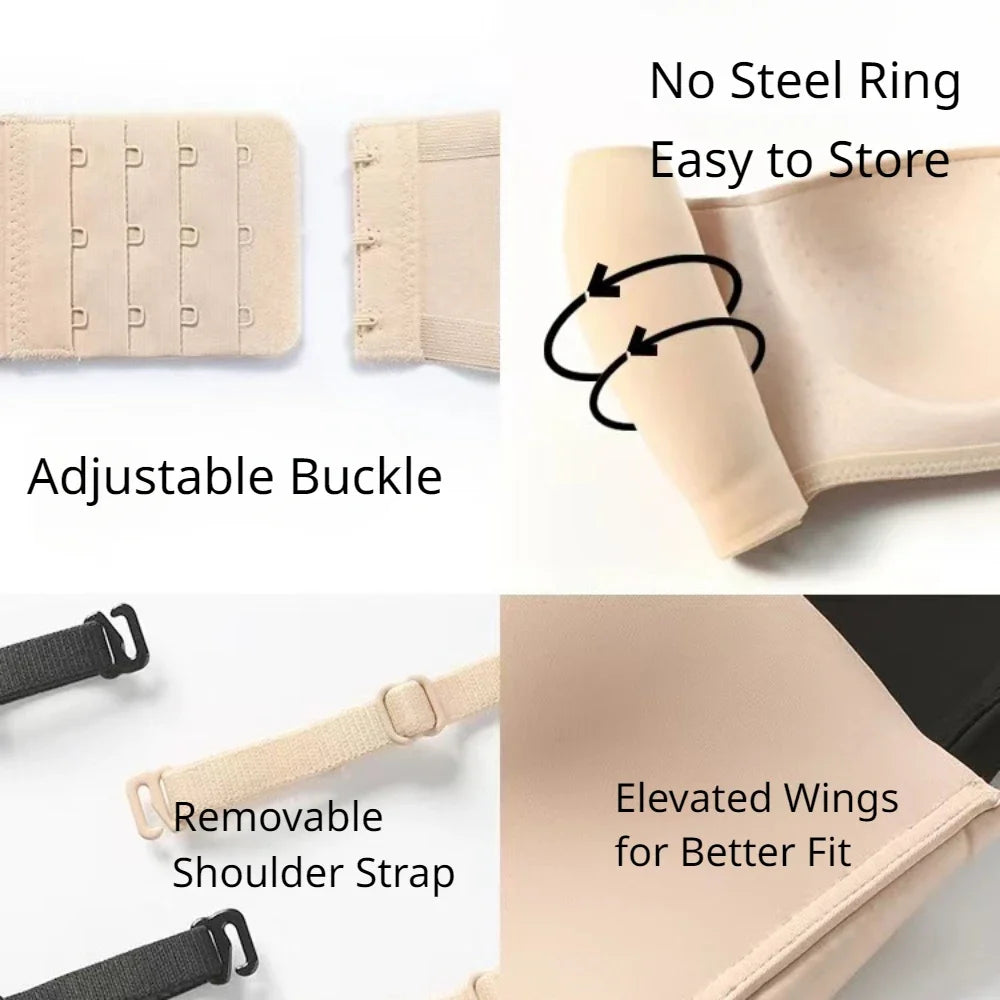 Strapless Bra for Women One-pieces Sexy Tops Seamless Bra Corset Traceless Nude Shaping Underwear Gathering Push Up Bra