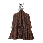 Women's New Summer Dress 2026 Fashion Neck Cascading Elegant Youth Ball Party Dresses Chic Polka-dot Mini Comfortable Dress