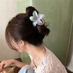 Y2K BE REAL Transparent CLIP Vacation Egg Flower Hair Clips Hawaii Beach Claws for Girls
