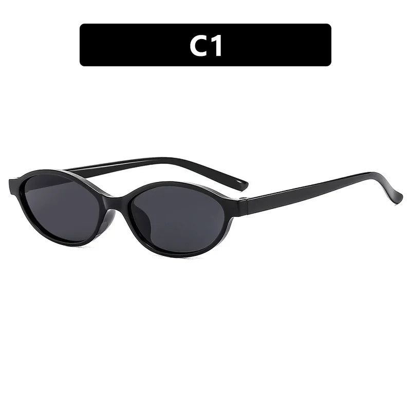 Retro Oval Frame Sunglasses Fashion Personalized Trendy Small Frame Sun Glasses Punk Cat Eyes Sunshade Sun Protection Eyewear
