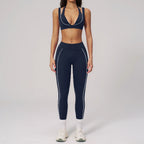 2PCS Yoga Suit  Women Tracksuit Shockproof Sports Bra Gym Workout Clothes Cycling Shorts Female High Waist Legging Athletic Wear