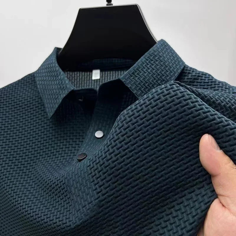 Business Casual Bone Flower Polo Shirt for Men