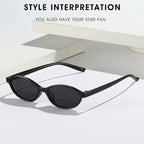 Retro Oval Frame Sunglasses Fashion Personalized Trendy Small Frame Sun Glasses Punk Cat Eyes Sunshade Sun Protection Eyewear