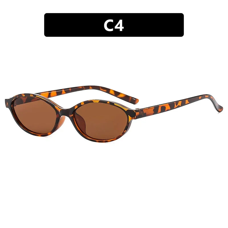 Retro Oval Frame Sunglasses Fashion Personalized Trendy Small Frame Sun Glasses Punk Cat Eyes Sunshade Sun Protection Eyewear