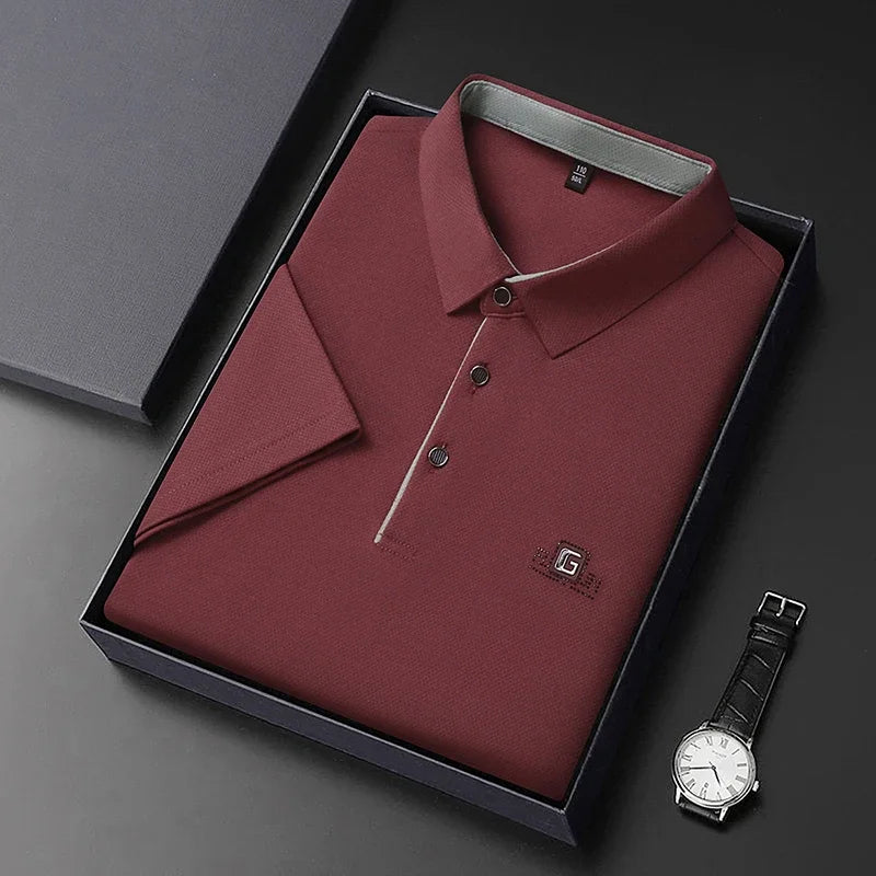 Business Casual Badge Polo Shirt for Men