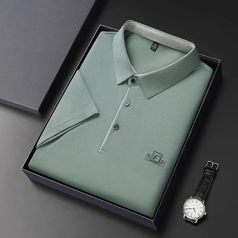 Business Casual Badge Polo Shirt for Men
