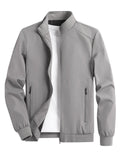 Men's Spring and Autumn Thin Casual Jacket Solid Color Stand Collar Cardigan Jacket Men's Outdoor Sports Casual Versatile Top
