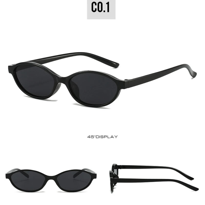 Retro Oval Frame Sunglasses Fashion Personalized Trendy Small Frame Sun Glasses Punk Cat Eyes Sunshade Sun Protection Eyewear