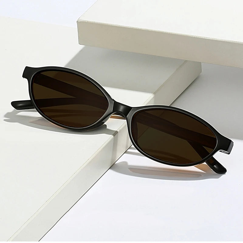 Retro Oval Frame Sunglasses Fashion Personalized Trendy Small Frame Sun Glasses Punk Cat Eyes Sunshade Sun Protection Eyewear