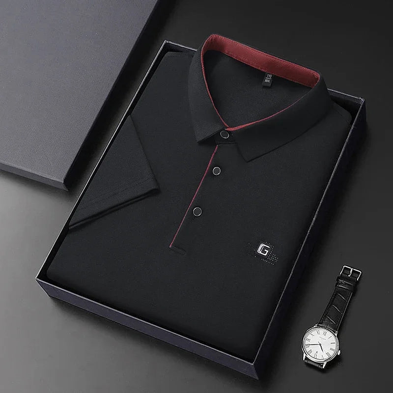 Business Casual Badge Polo Shirt for Men