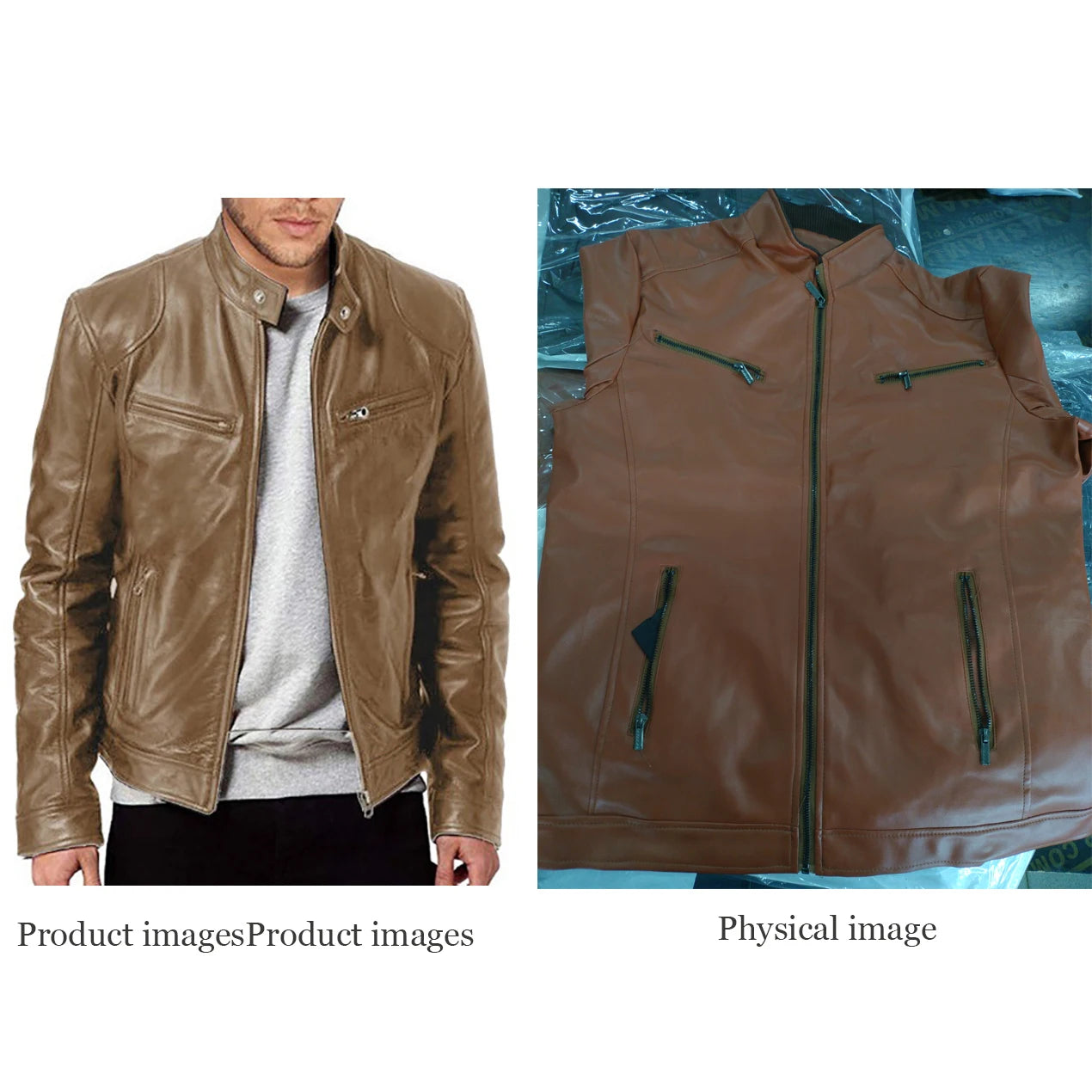 Slim Fit Lapel Motorcycle Leather Jacket for Men