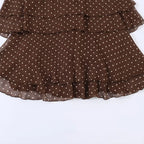 Women's New Summer Dress 2026 Fashion Neck Cascading Elegant Youth Ball Party Dresses Chic Polka-dot Mini Comfortable Dress