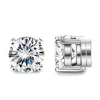 1 Pairs Crystal Strong Magnetic Ear Stud Clip Earrings for Men Women Punk Round Zircon Magnet Earrings Non Piercing Jewelry