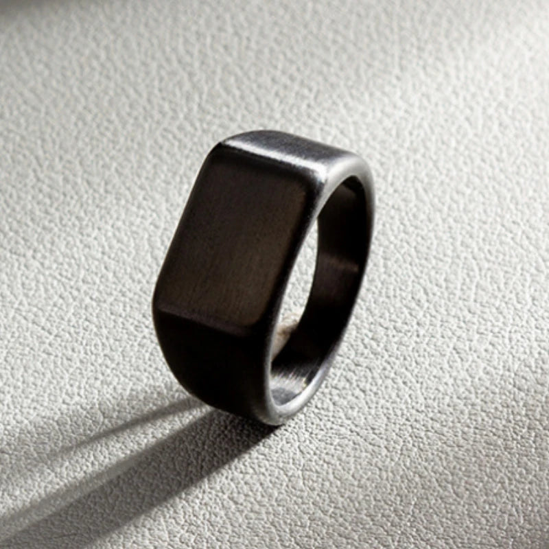 HNSP 316L Stainless Steel Rectangle Blank Seal Ring For Men DIY Signet Ring Finger Jewelry Accessories