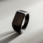 HNSP 316L Stainless Steel Rectangle Blank Seal Ring For Men DIY Signet Ring Finger Jewelry Accessories