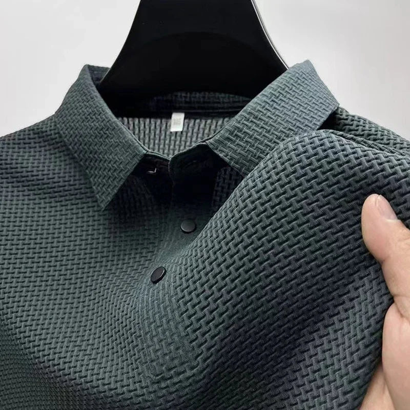 Business Casual Bone Flower Polo Shirt for Men