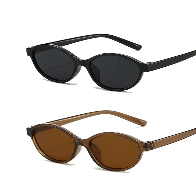 Retro Oval Frame Sunglasses Fashion Personalized Trendy Small Frame Sun Glasses Punk Cat Eyes Sunshade Sun Protection Eyewear