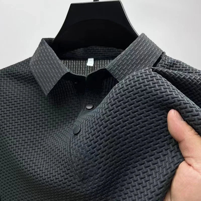 Business Casual Bone Flower Polo Shirt for Men