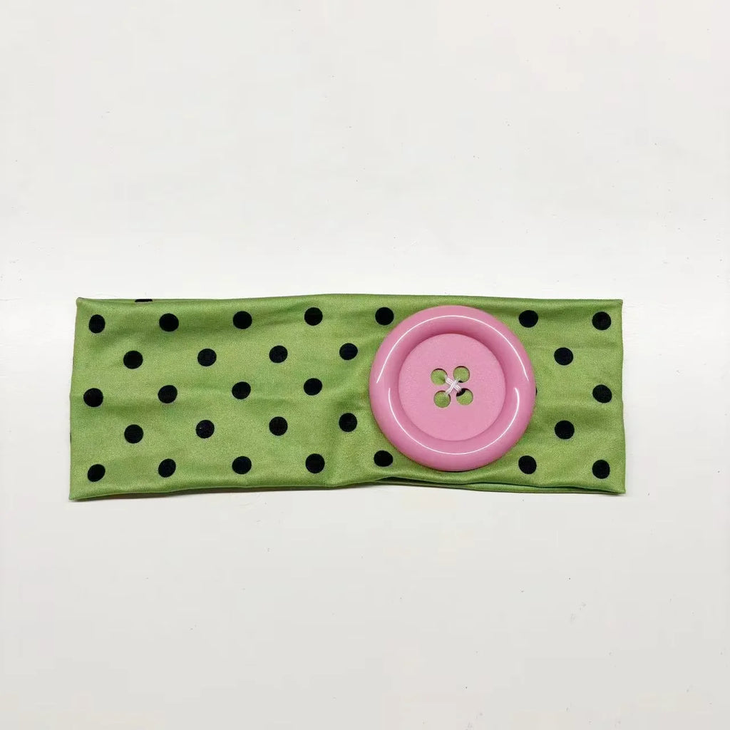 Y2K Retro Boho Breeze Wind Dot Stretch Women's Hairbands Korean Ins Fashion Wide Headbands Yoga Sports Dating Hair Accessories