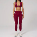 2PCS Yoga Suit  Women Tracksuit Shockproof Sports Bra Gym Workout Clothes Cycling Shorts Female High Waist Legging Athletic Wear