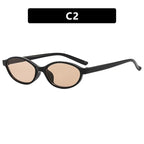 Retro Oval Frame Sunglasses Fashion Personalized Trendy Small Frame Sun Glasses Punk Cat Eyes Sunshade Sun Protection Eyewear
