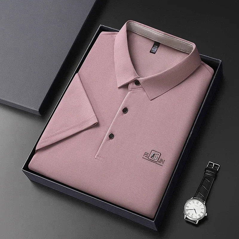 Business Casual Badge Polo Shirt for Men