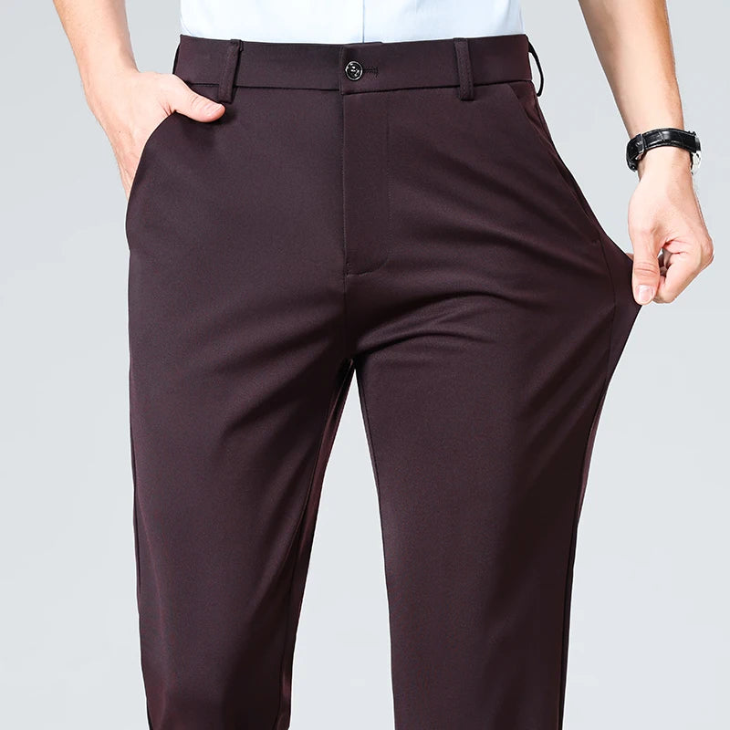 Men's Thin Formal Dress Suit Trousers