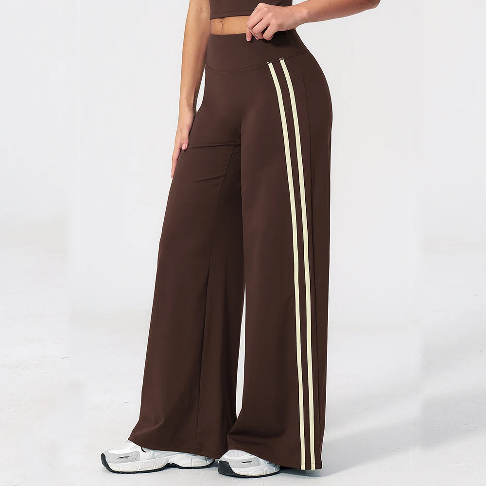 JUREN Straight Leg Bottoms Women's Mid-Waist Yoga Pants Gym Leggings Workout Leggings Naked Feel Pilates Running Sports Trousers