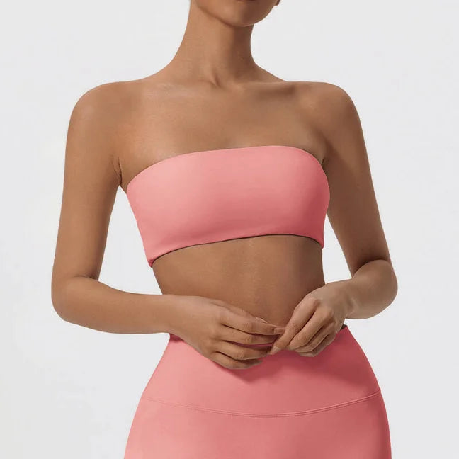 Summer Strapless Sports Bra Gym Women Quick-Drying Yoga Clothes Women Tube Top Fitness Chest Wrap Underwear Workout Bra Female