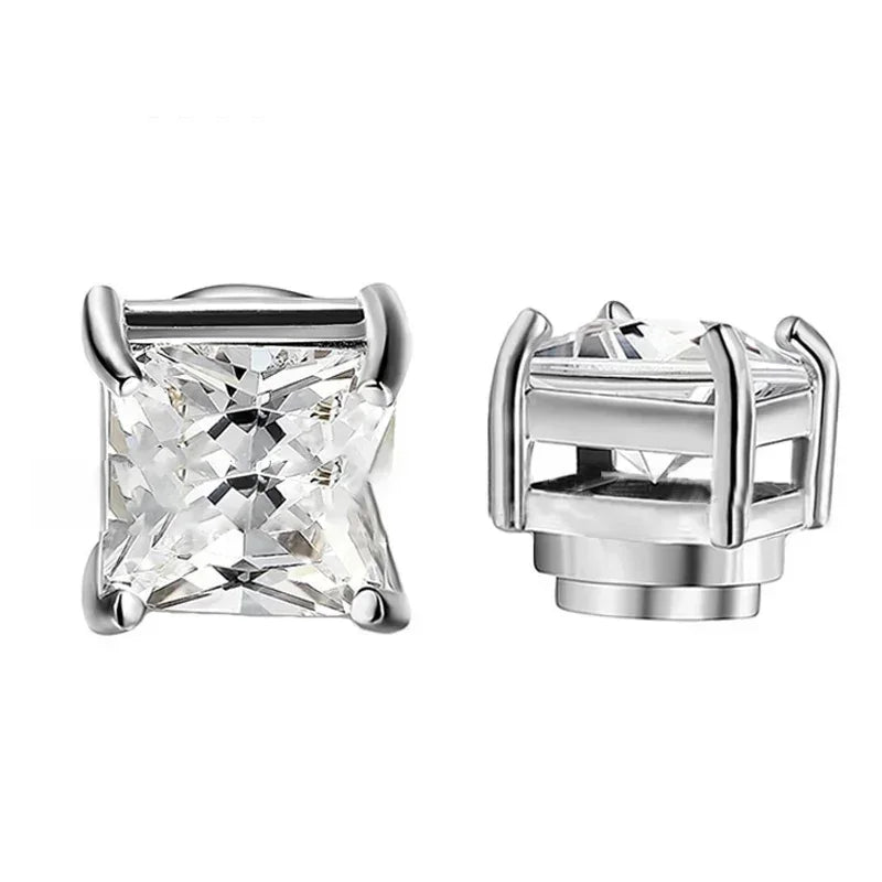 Crystal Magnetic Ear Stud Clip Earrings