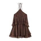 Women's New Summer Dress 2026 Fashion Neck Cascading Elegant Youth Ball Party Dresses Chic Polka-dot Mini Comfortable Dress