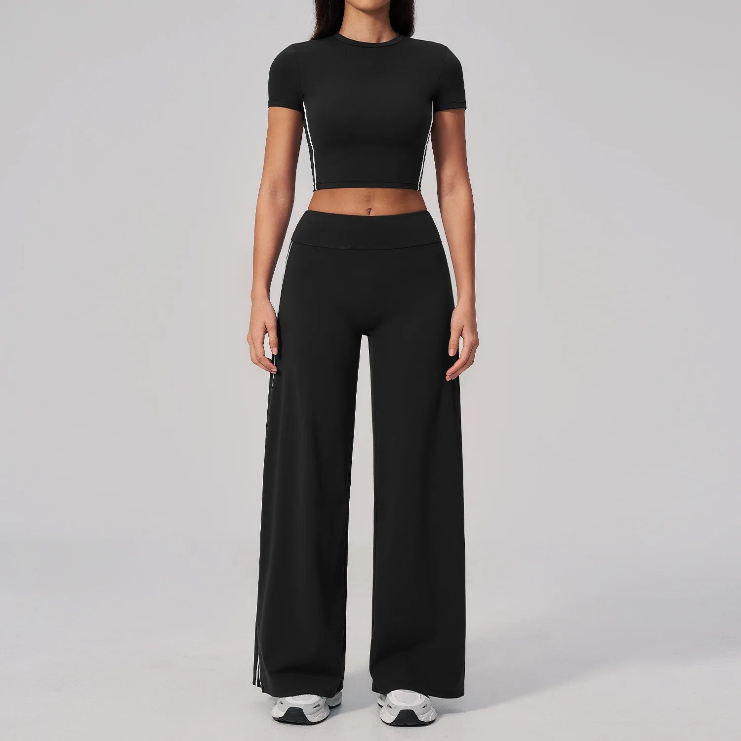Sport Yoga Set 2PCS Fitness Suit Women Tracksuit Yoga Outfits Gym Clothes Female Short Sleeves Running Workout Set Yoga Clothing