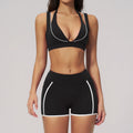 2PCS Yoga Suit  Women Tracksuit Shockproof Sports Bra Gym Workout Clothes Cycling Shorts Female High Waist Legging Athletic Wear