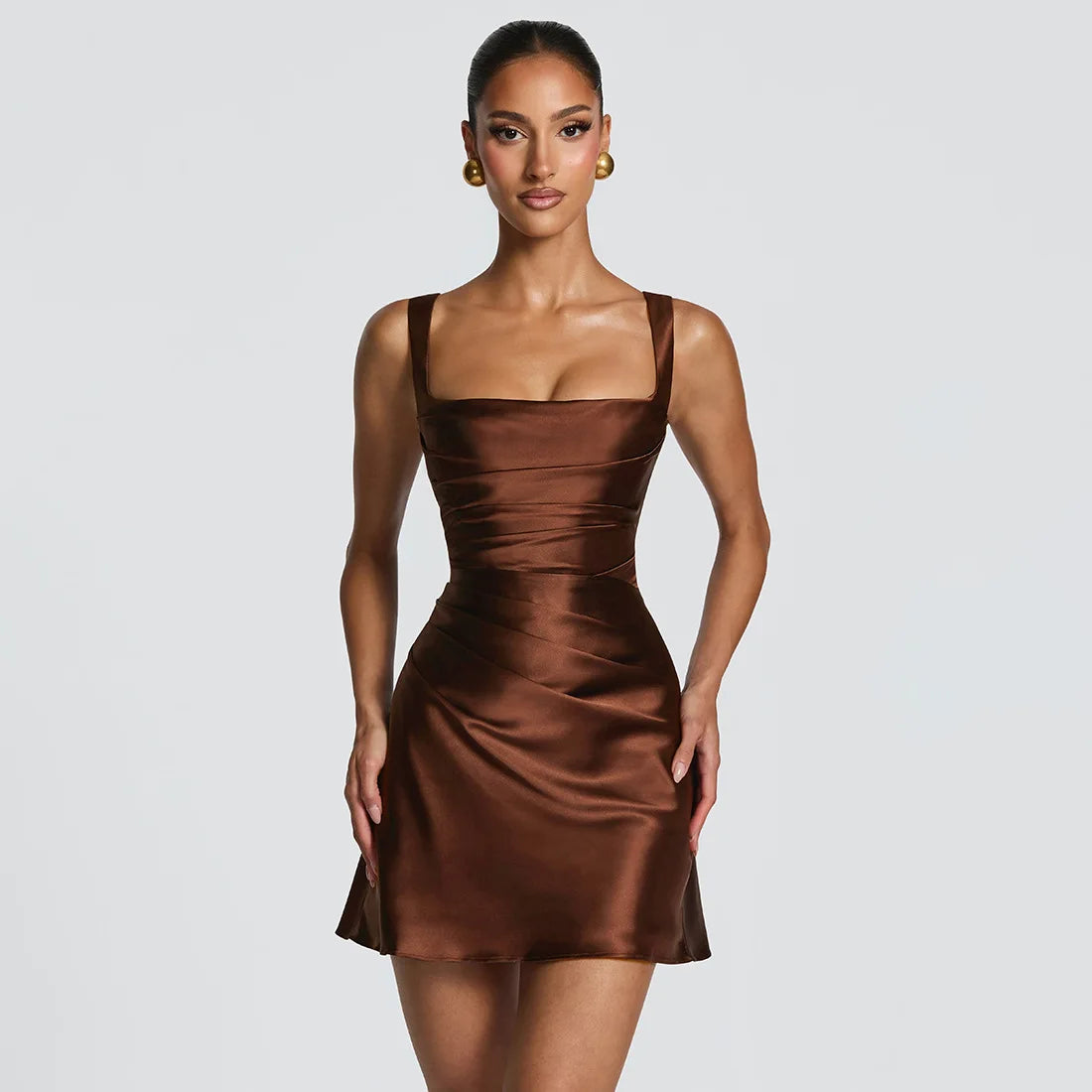 Women Sexy Solid Pleated Strapless Dress Lady Chic Off-shoulder Backless High Waist Split Dresses 2026 Summer Evening Party Gown