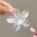 Y2K BE REAL Transparent CLIP Vacation Egg Flower Hair Clips Hawaii Beach Claws for Girls
